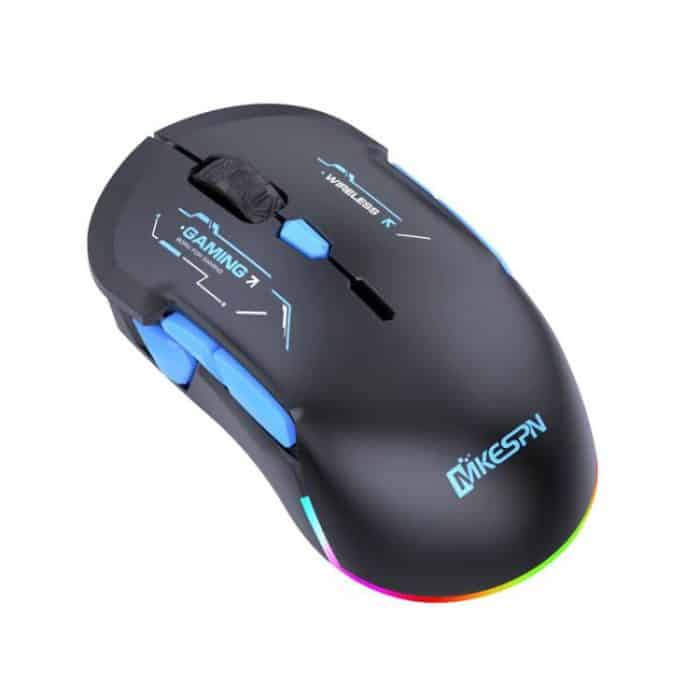 MKESPN W12 Tri-Mode 5-Channel Gaming Mouse 10-Key 10000 DPI Ambidextrous Design RGB Macro Mouse, W12 Blue, W12 Red – Bild 1