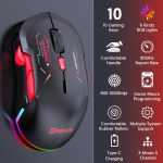 MKESPN W12 Tri-Mode 5-Channel Gaming Mouse 10-Key 10000 DPI Ambidextrous Design RGB Macro Mouse, W12 Blue, W12 Red – Bild 3