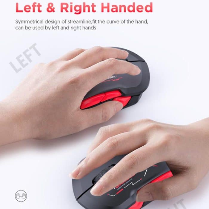 MKESPN W12 Tri-Mode 5-Channel Gaming Mouse 10-Key 10000 DPI Ambidextrous Design RGB Macro Mouse, W12 Blue, W12 Red – Bild 7