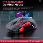 MKESPN W12 Tri-Mode 5-Channel Gaming Mouse 10-Key 10000 DPI Ambidextrous Design RGB Macro Mouse, W12 Blue, W12 Red – Bild 8