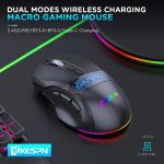 MKESPN W10 Tri-Mode Wireless Gaming Mouse 2400DPI with 9 Programmable Buttons, RGB Lighting, Type-C Rechargeable, W10 – Bild 2