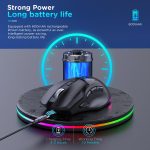 MKESPN W10 Tri-Mode Wireless Gaming Mouse 2400DPI with 9 Programmable Buttons, RGB Lighting, Type-C Rechargeable, W10 – Bild 5