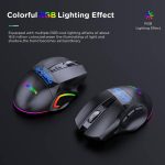 MKESPN W10 Tri-Mode Wireless Gaming Mouse 2400DPI with 9 Programmable Buttons, RGB Lighting, Type-C Rechargeable, W10 – Bild 6