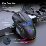 MKESPN W10 Tri-Mode Wireless Gaming Mouse 2400DPI with 9 Programmable Buttons, RGB Lighting, Type-C Rechargeable, W10 – Bild 9