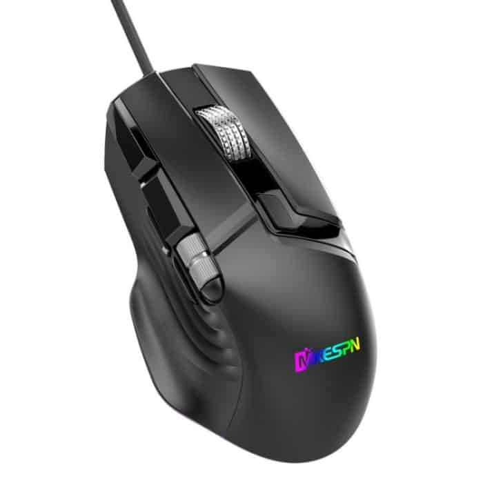 MKESPN X13 RGB Full Speed Wired Gaming Mouse 12400 DPI 10-Key Dual Scroll Wheel Swing Macro Programmable Mouse, X13 – Bild 1