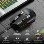 MKESPN X13 RGB Full Speed Wired Gaming Mouse 12400 DPI 10-Key Dual Scroll Wheel Swing Macro Programmable Mouse, X13 – Bild 3