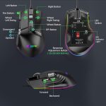 MKESPN X13 RGB Full Speed Wired Gaming Mouse 12400 DPI 10-Key Dual Scroll Wheel Swing Macro Programmable Mouse, X13 – Bild 9