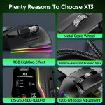 MKESPN X13 RGB Full Speed Wired Gaming Mouse 12400 DPI 10-Key Dual Scroll Wheel Swing Macro Programmable Mouse, X13 – Bild 10