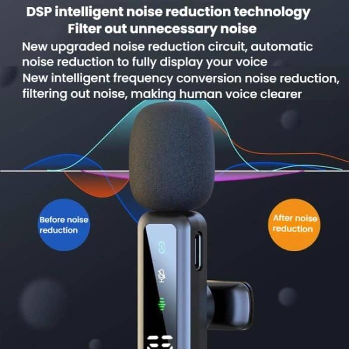 Live Noise Reduction Video Shooting Mini Mobile Phone Microphone Digital Wireless Lapel Microphone, H68 3 In 1 Single Mic, H68 3 In 1 Dual Mic, H67 Type-C Single Mic, H67 Type-C Dual Mic, H67 8 Pin Single Mic, H67 8 Pin Dual Mic – Bild 6