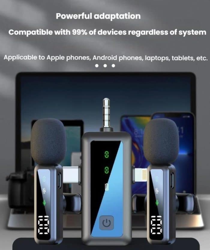 Live Noise Reduction Video Shooting Mini Mobile Phone Microphone Digital Wireless Lapel Microphone, H68 3 In 1 Single Mic, H68 3 In 1 Dual Mic, H67 Type-C Single Mic, H67 Type-C Dual Mic, H67 8 Pin Single Mic, H67 8 Pin Dual Mic – Bild 7