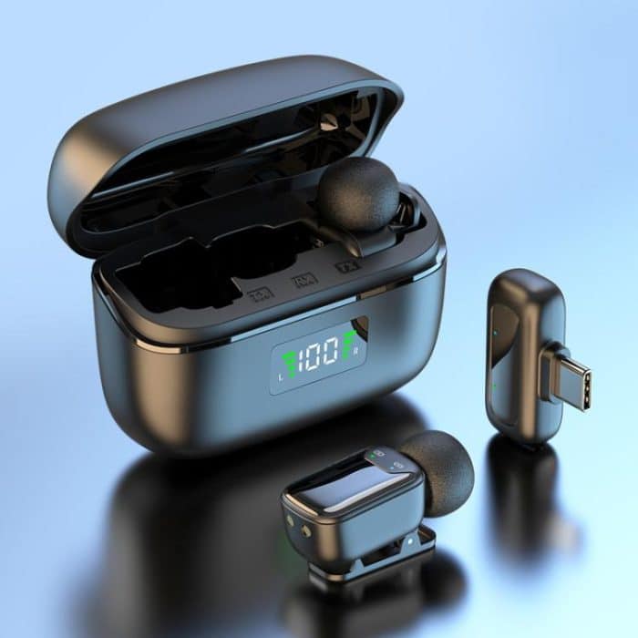 TBD0606087001A.jpg Dual Microphone Mini Wireless Finger Clip Microphone Mobile Phone Live Noise Reduction Bluetooth Microphone, Type-C, 8 Pin – Bild 1