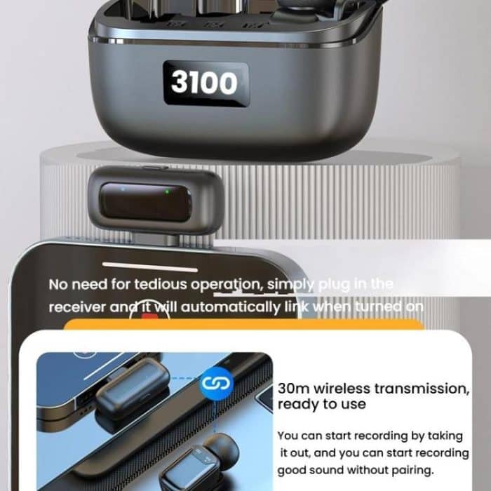 Dual Microphone Mini Wireless Finger Clip Microphone Mobile Phone Live Noise Reduction Bluetooth Microphone, Type-C, 8 Pin – Bild 6