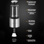 Kacheeg 70ml Transparent Pepper Grinder with Adjustable Coarse to Fine Ceramic Blades, 11 x 4.9 x 4cm – Bild 6