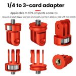 Three-Slot Adapter Camera Cage 360-Degree Rotating Connector Tripod 1/4 Inch Adapter, TFSM062, TFSM062-B, TFSM063, TFSM063-B, TFSM064, TFSM065, TFSM065-B – Bild 5