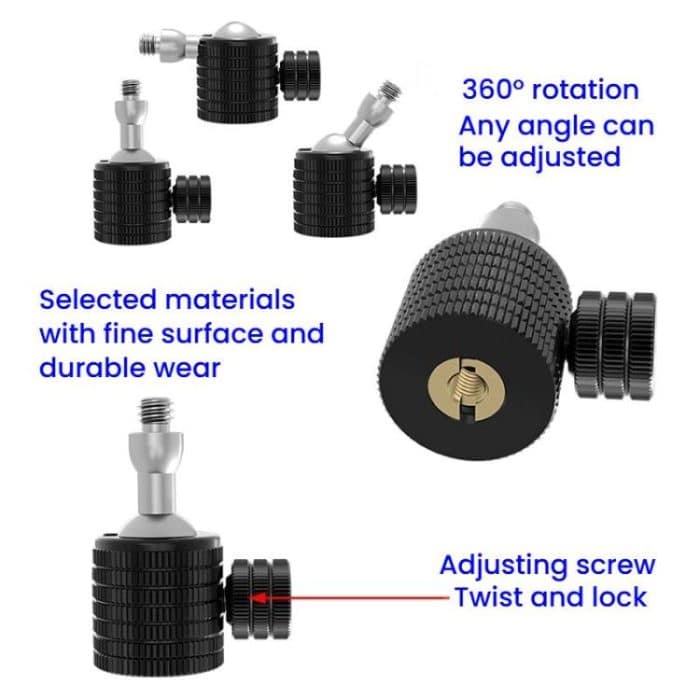 Female To 1/4 Male Universal Mini Ball Head Adapter Mount Aluminium Alloy Mobile Phone Camera Tripod Accessories, Q1 1/4, Q1-B 1/4, Q2 3/8, Q2-B 3/8, Q3 M4, Q3-B M4, Q4 M5, Q4-B M5, Q5 M6, Q5-B M6 – Bild 5