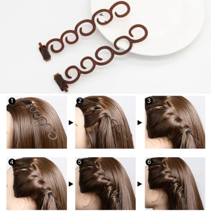Elegance Hair Braider Flower Magic Haarspange Queue Twist Zopf Frisur Styling-Zubehör, Größe: 13,5 x 2,5 cm – Bild 4