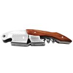2 PCS Holzgriff Professioneller Multifunktions-Doppelstahlkopf Tragbare Schraube Korkenzieher Weinflaschenöffner – Bild 3