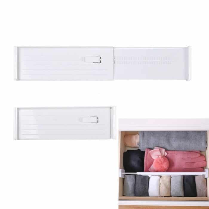 TBD062413401A.jpg Einziehbare Schubladen-Aufbewahrungstrennwand für Zuhause, Kleiderschrank, Kunststoff-Trennplatte – Bild 1