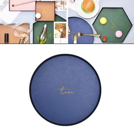 PU-Leder-Schmiedeeisen-Tablett, Aufbewahrungsbox für Schlüssel und Schmutz am Eingang, L Round, L Square, L Rectangle, L Hexagon