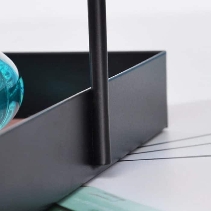 Doppellagiges Aufbewahrungstablett aus Ledermatte mit Griff und Ablage für Snacks, Square L, Square S, Round L, Round S, Rectangular – Bild 5