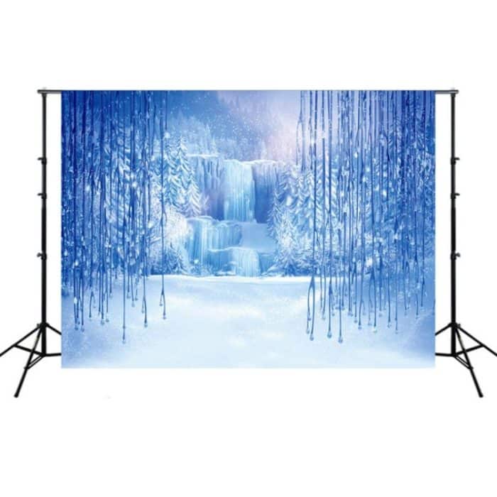 2.1m x 1,5 mt gefrorene Party Setzen Sie Schnee-Fototuch-Hintergrund – Bild 1