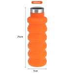 Tragbare Silikon-Wasserflasche, einziehbar, faltbar, Kaffeeflasche, für Outdoor-Reisen, Trinken, Sport, Getränkekessel, Fassungsvermögen: 500 ml, Gray, Orange, Blue, Purple – Bild 3