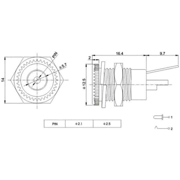 10 PCS DC099 Power Jack Buchse Buchse Panel Mount Stecker, 5.5x2.1, 5.5x2.5 – Bild 6