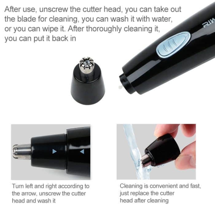 Xiaomi youpin riwa ra-555b wasserdichter wiederaufladbare Augenbraue Trimmen und Nase Haarschneider für Männer – Bild 6