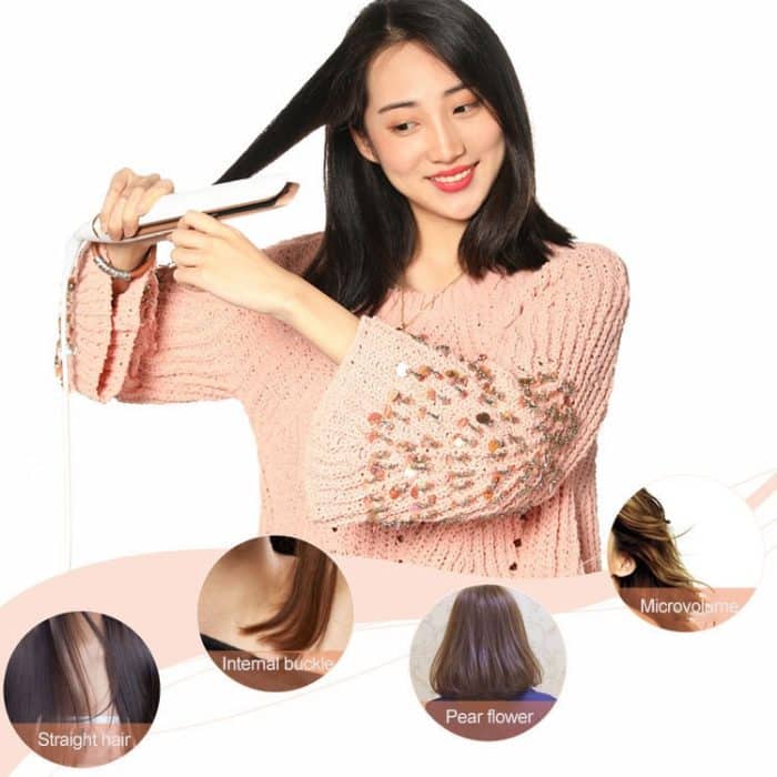 Haarglätter Eisen LED-Anzeige Keramikbeschichtungsplatte Ionischer Lockenstab, EU – Bild 8