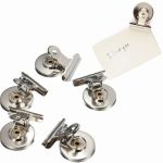 20 PCS Edelstahl Rundkopfclip Büroklammer Büroordner Kühlschrank Wand Memo Clip