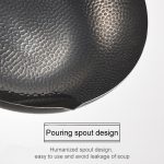 Vintage traditionelle handgemachte unbeschichtete Wok-Pfanne, 32cm with Wooden Cover – Bild 4