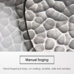 Vintage traditionelle handgemachte unbeschichtete Wok-Pfanne, 32cm with Wooden Cover – Bild 5