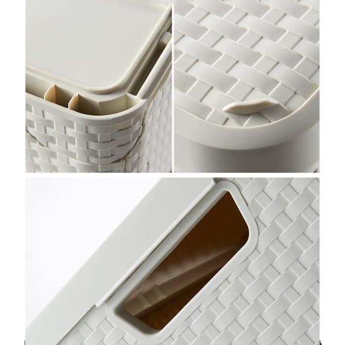 Zusammenklappbarer Abschluss-Schlafsaal-Garderoben-Aufbewahrungsbehälter aus Kunststoff mit Abdecklippe, S 43.8x33x20cm, L 43.8x33x24.5cm – Bild 3