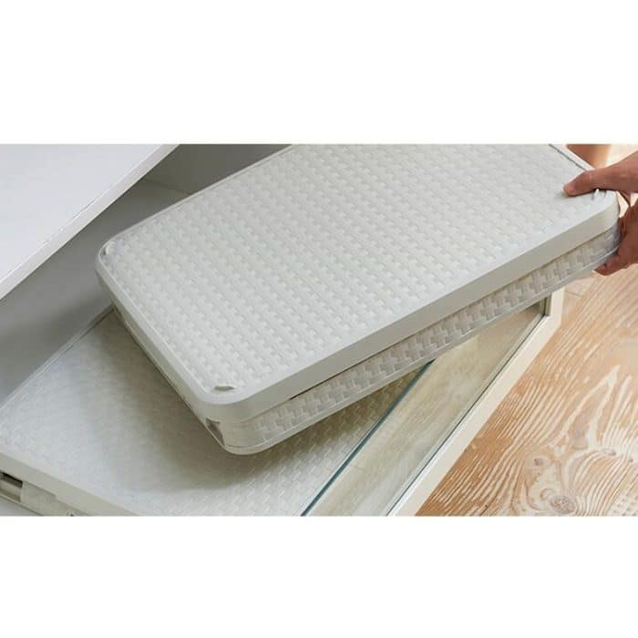 Zusammenklappbarer Abschluss-Schlafsaal-Garderoben-Aufbewahrungsbehälter aus Kunststoff mit Abdecklippe, S 43.8x33x20cm, L 43.8x33x24.5cm – Bild 4