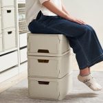 Zusammenklappbarer Abschluss-Schlafsaal-Garderoben-Aufbewahrungsbehälter aus Kunststoff mit Abdecklippe, S 43.8x33x20cm, L 43.8x33x24.5cm – Bild 7