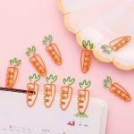 5 PCS Creative Kawaii Karottenförmige Metall Büroklammer Lesezeichen Schreibwaren Schule Bürobedarf – Bild 2