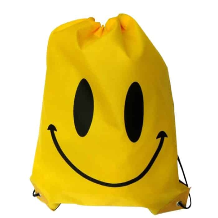 TBD073230901A.jpg 10 Stück Smile Rucksack mit Kordelzug, wasserdichte Tasche – Bild 1