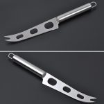 Edelstahl-Käsemesser mit Gabelspitze Käsebutter-Messerschneider Butter-Pizzaschneider – Bild 4