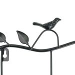 2 Stück einfache Kleiderhaken aus Schmiedeeisen mit Vogelmuster, verziert – Bild 3