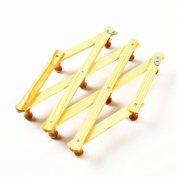 Massives hölzernes einziehbares Wandbehang-Faltgarderobe-Trockengestell – Bild 3