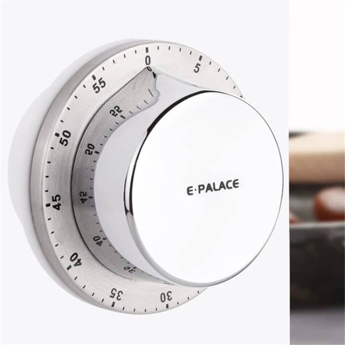 E-PALACE Magnet Timer Küche Edelstahl Timer Kreativer Wecker Mechanische Erinnerung Countdown Pomodoro – Bild 1