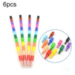18 PCS Kreative Bausteine ​​Buntstifte Kinder 12 Farben Zeichnen von Lernspielzeug