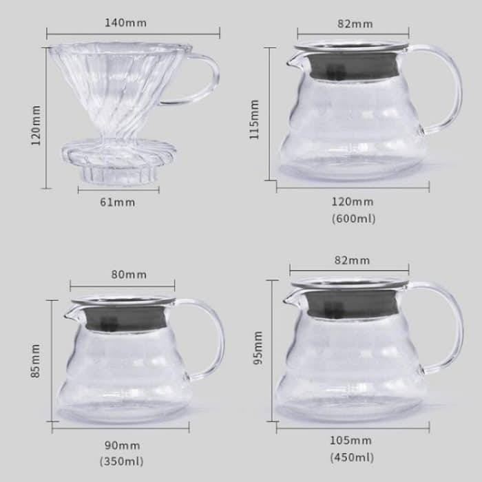 Hitzebeständige, handgefertigte Kaffeekanne aus Glas, Cloud Coffee Sharing Pot, 350ml Glass Pot, 450ml Glass Pot, 600ml Glass Pot, 350ml Integrated Glass Filter Cup, 600ml Integrated Glass Filter Cup – Bild 2