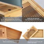 2 Stück Bambus-Teetabletts, Kung-Fu-Teezubehör, Teetablett mit Abtropfgestell, Bamboo Tea Trays – Bild 6