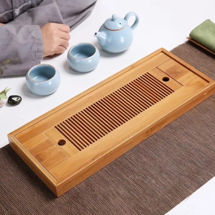 2 Stück Bambus-Teetabletts, Kung-Fu-Teezubehör, Teetablett mit Abtropfgestell, Bamboo Tea Trays – Bild 7