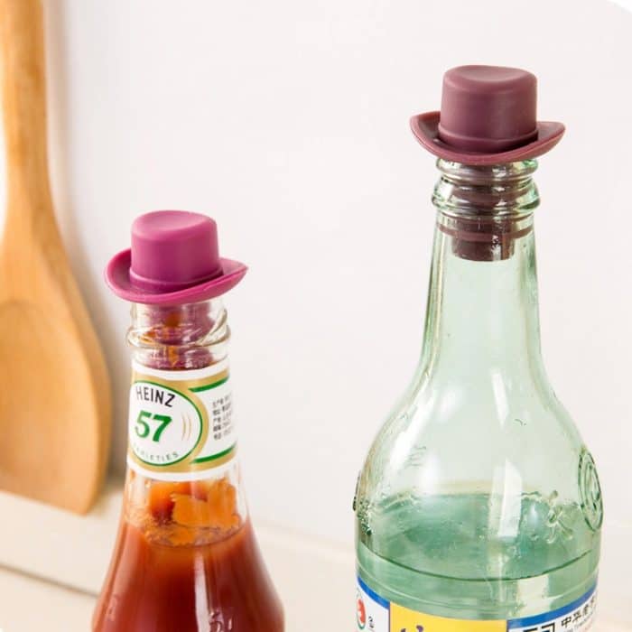 2 Stück Silikagel Zylinder Frischweinkorken Menage Rotweinstopfen, 2 PCS Hat Shape(Brown), 2 PCS Hat Shape(Black), 2 PCS Hat Shape(Red Wine), 2 PCS Hat Shape(Yellow), 2 PCS Hat Shape(Rose Red), 2 PCS Hat Shape(Red) – Bild 7