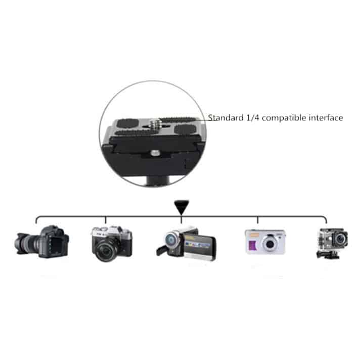 BEXIN 360 Grad Drehung Aluminiumlegierung Stativ 30mm Kugelkopf mit Schnellwechselplatte – Bild 6