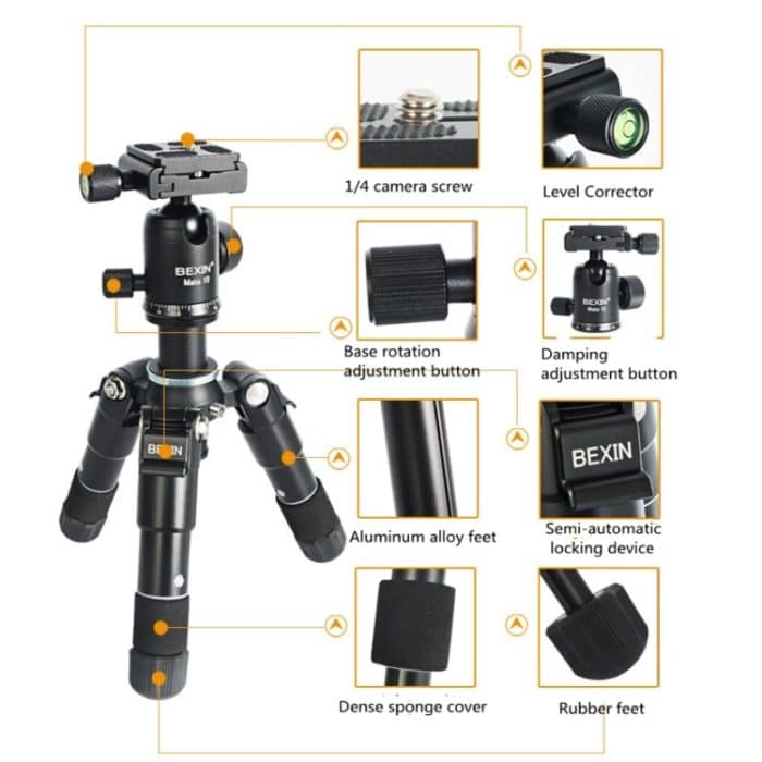 BEXIN Mate 10 Handy Kamera Desktop Aluminiumlegierung Stativhalterung Live Broadcast Selfie Stick Stativ – Bild 3