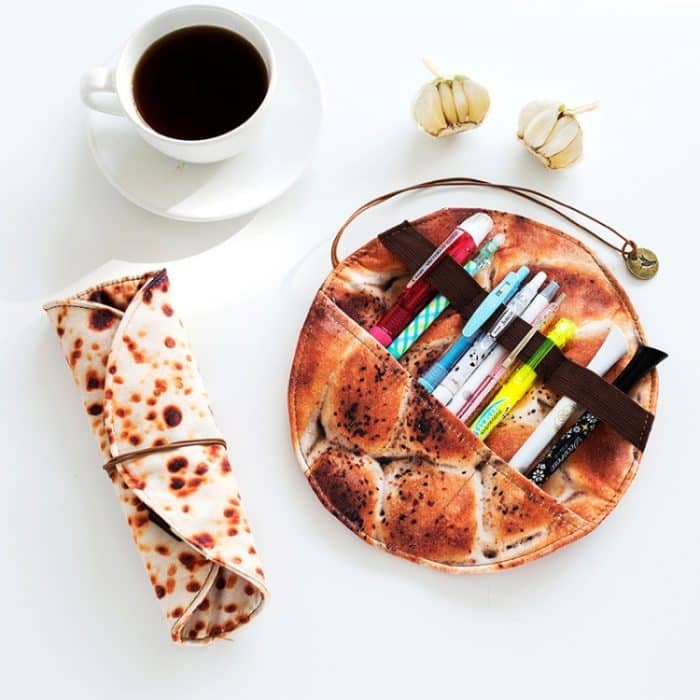 Schreibwaren Box Spaß Pfannkuchen Form Student Persönlichkeit Federmäppchen Simulation Bleistift Lagerung Box – Bild 4