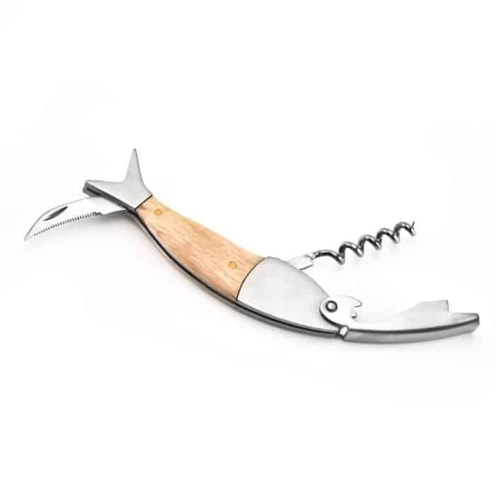 Fischform Weinöffner Wein Multifunktionaler Korkenzieher mit Holzgriff – Bild 4